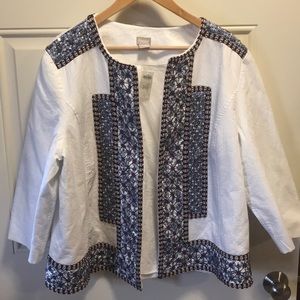 Chico’s NWT 4 White Novelty Embellished Jacket